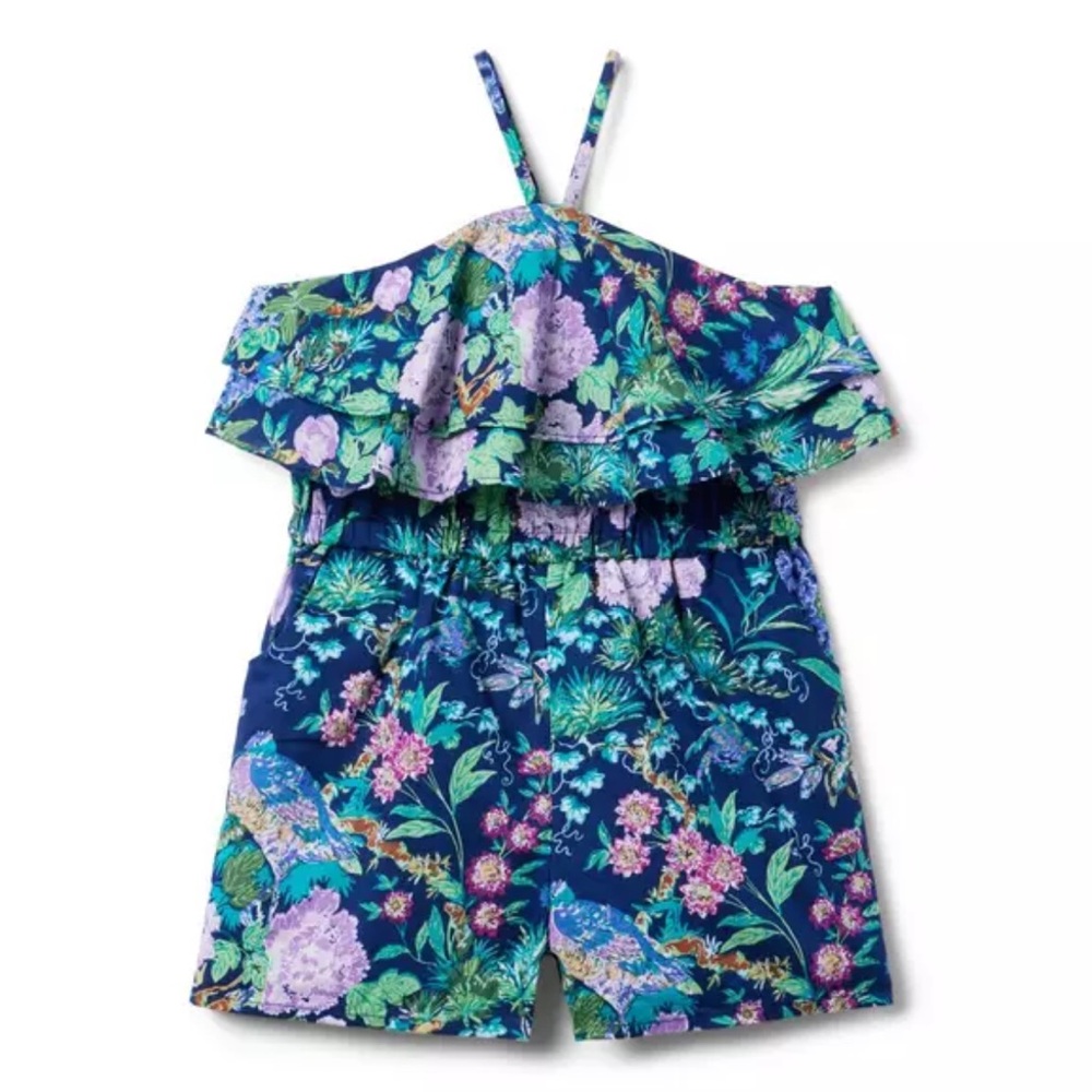 Janie and Jack Blue Floral Jumpsuit
